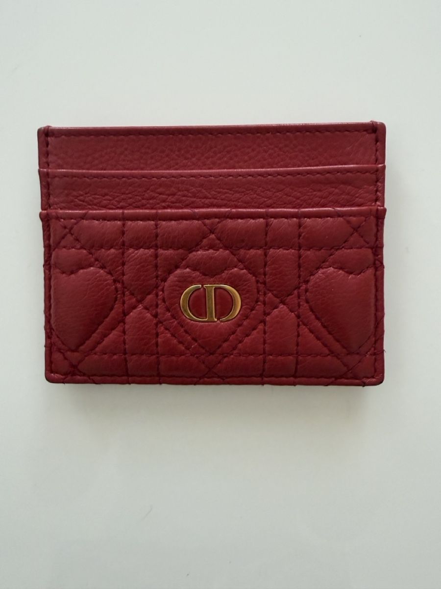 Dior Portamonete: Dior Cardholder Rot Leder – Usato da Lenzburg venduto da Original_vail