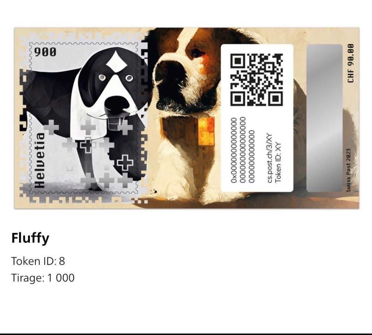 Tutti i francobolli: Swiss Crypto Stamp 3.0 ID 8- Fluffy – Nuovo e nell'imballaggio originale da Wollerau venduto da Chgutweniger