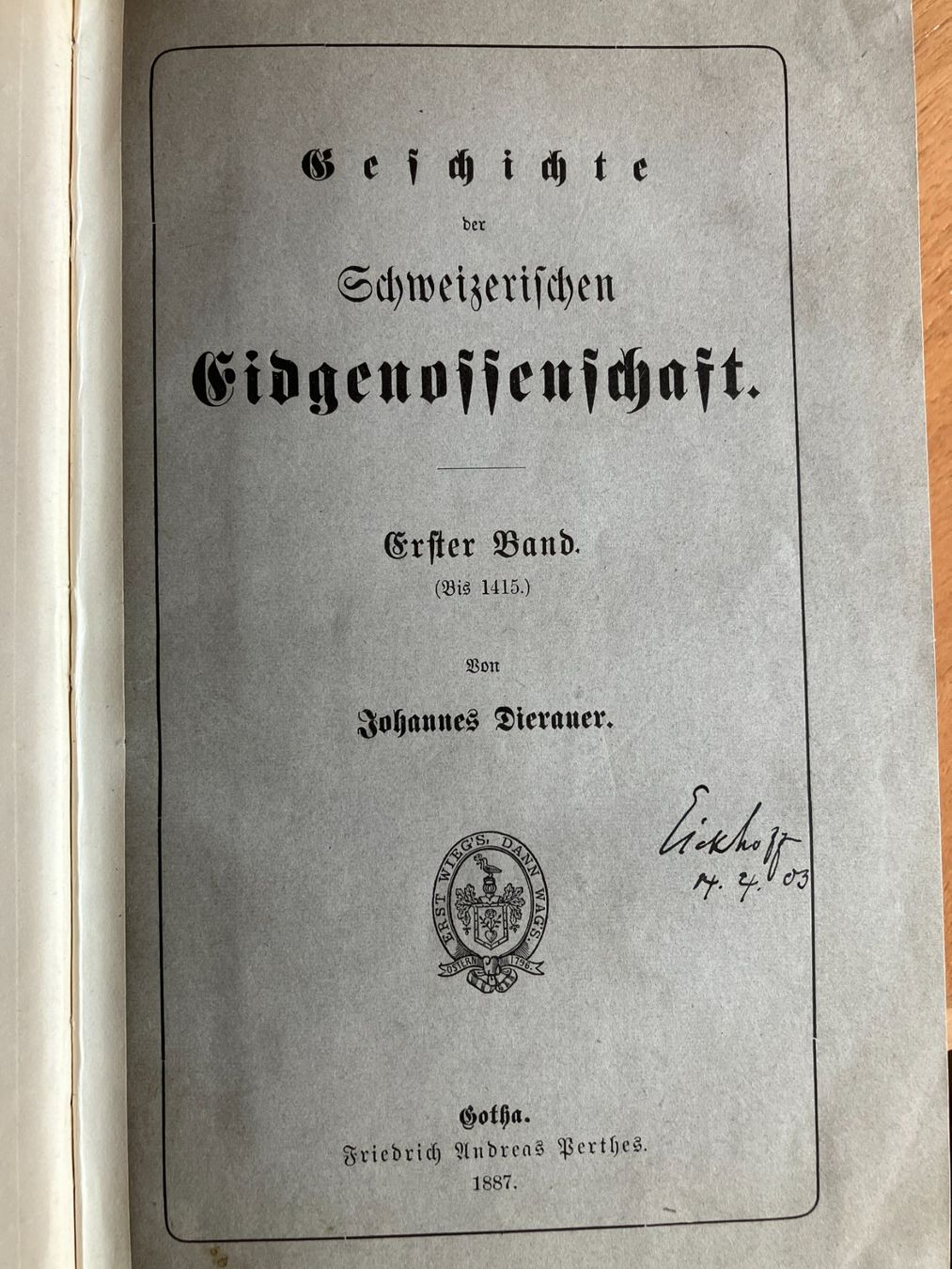 Bücher: Dierauer, Geschichte der schweizerischen Eidgenossenschaft – Gebraucht aus Männedorf von Amleto3 1