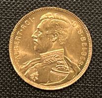 Belgien 20 Francs Goldmünze König Albert Roi d. Belges 1914