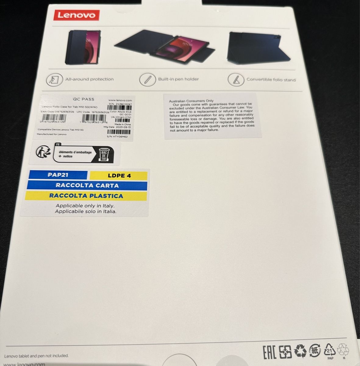 Covers & Borse: Lenovo Folio Case M10 5G – Nuovo e nell'imballaggio originale da Biberist venduto da swiss-made 1