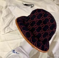 Gucci Bucket Hat Samt Monogramm Top Zustand!