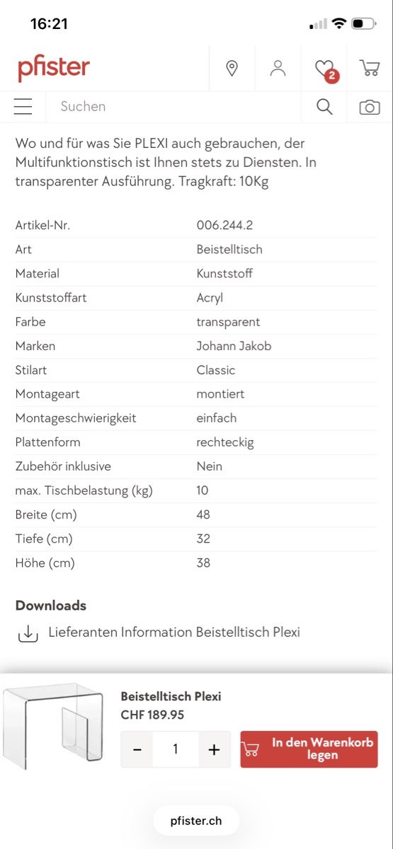 Johann Jakob Tische: Plexiglastisch Johann Jakob – Gebraucht aus Basel von Sarah_jtv5 4