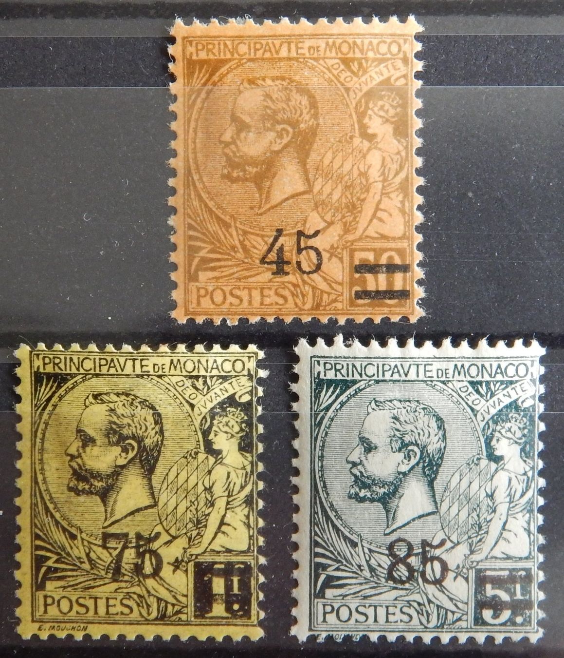 Tous les timbres: Monaco Kat. 70-72 ** 1924 – D'occasion à Zürich par Muehlekauf