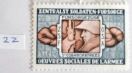 Soldatenmarke 2.WK, Fürsorge, blau/rotbraun, Wi oE 22