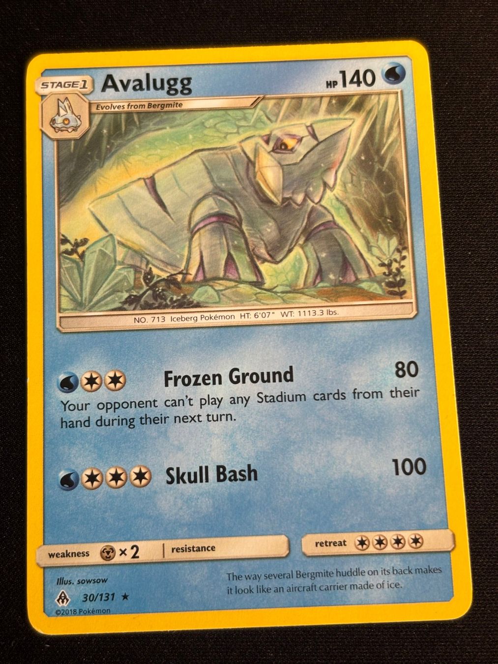 Pokémon Carte collezionabili: Pokemon Avalugg - Forbidden-Light 30/131 - English – Usato da Bern venduto da Big_GS
