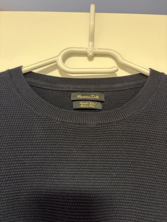 Massimo Dutti Poloshirt dunkelblau Grösse L Strukturstrick
