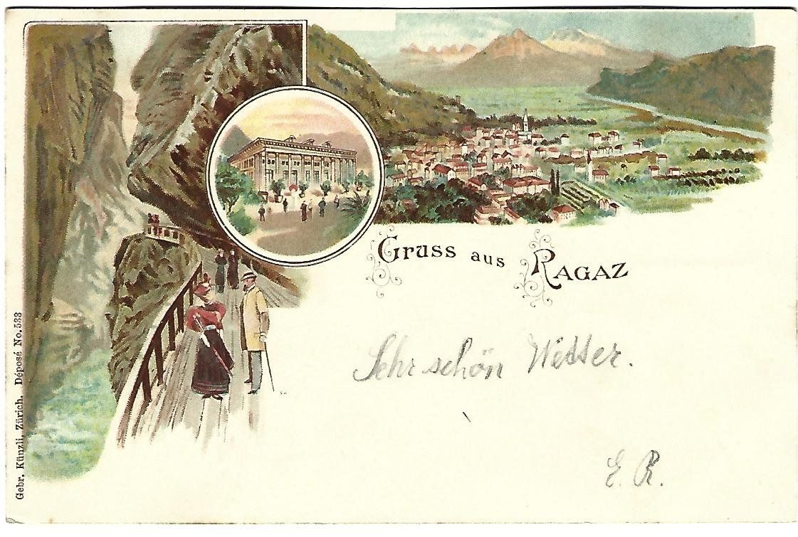 Cartoline postali: Gruss aus Ragaz Litho – Usato da Wetzikon ZH venduto da Brulu100