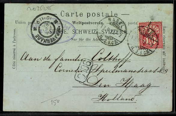 Cartoline postali: Mondschein-AK Basel, Münster und Hotel  – Usato da Berlin venduto da bartko-reher 1