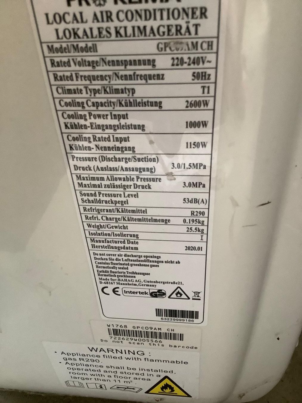 Condizionatori: ProKlima 7000BTU wifi – Usato da Ependes FR venduto da Joroch 1