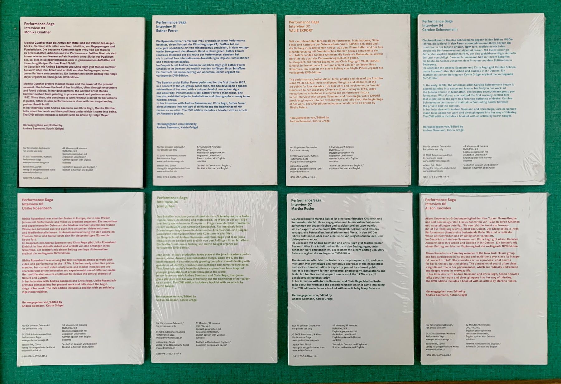 Tutti i DVDs: Performance Saga 1 - 8 / Wegbereiterinnen Performancekunst – Usato da Zürich venduto da ZuercherBrockenhaus 1