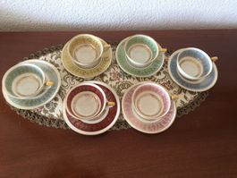 Tadelloses Espresso- Set, 6 Tassen Kgl.pr. Tettau