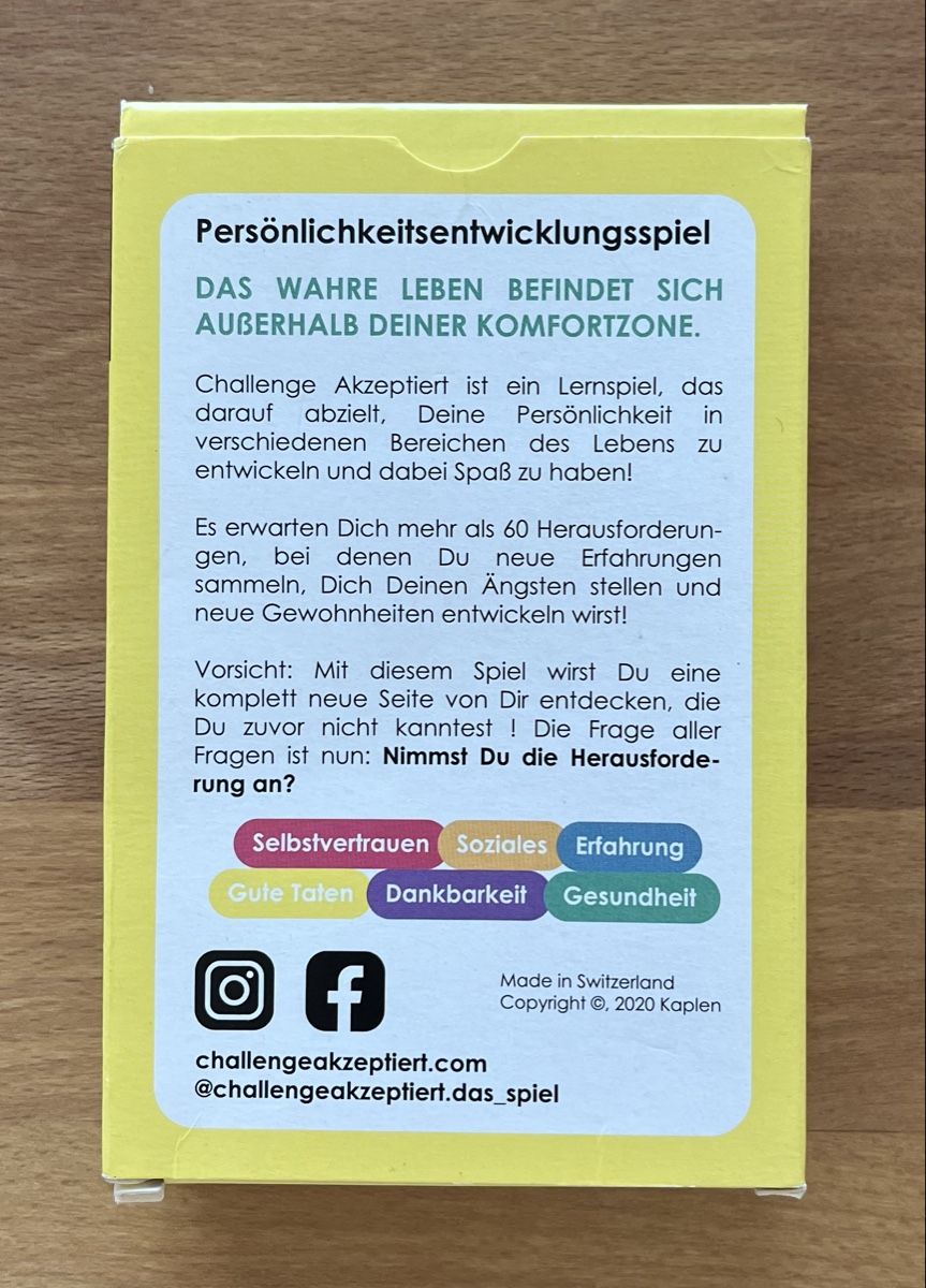 Giochi: Spiel Persönlichkeitsentwicklung: Challenge akzeptiert – Nuovo (secondo la descrizione) da Winterthur venduto da ale_2z22 1