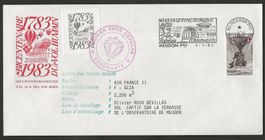 Ballon  1983 Schweiz Frankreich Luftpost Vignette