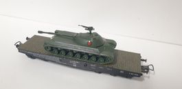 Liliput Panzertransportwagen mit Panzer   H0/DC