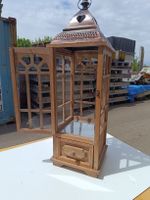 Rustikale Holz Laterne mit Glasscheiben - Top Zustand(em176)