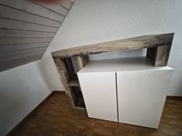 Sideboard Weiss/ Holz Rustic Design, sehr guter Zustand!