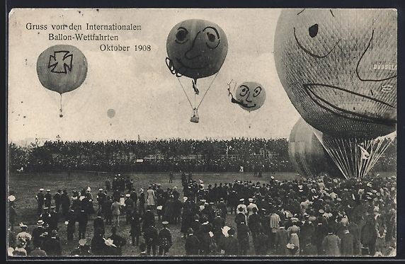 Ansichtskarten: Berlin, Internationale Ballon-Wettfahrt  – Gebraucht aus Berlin von bartko-reher
