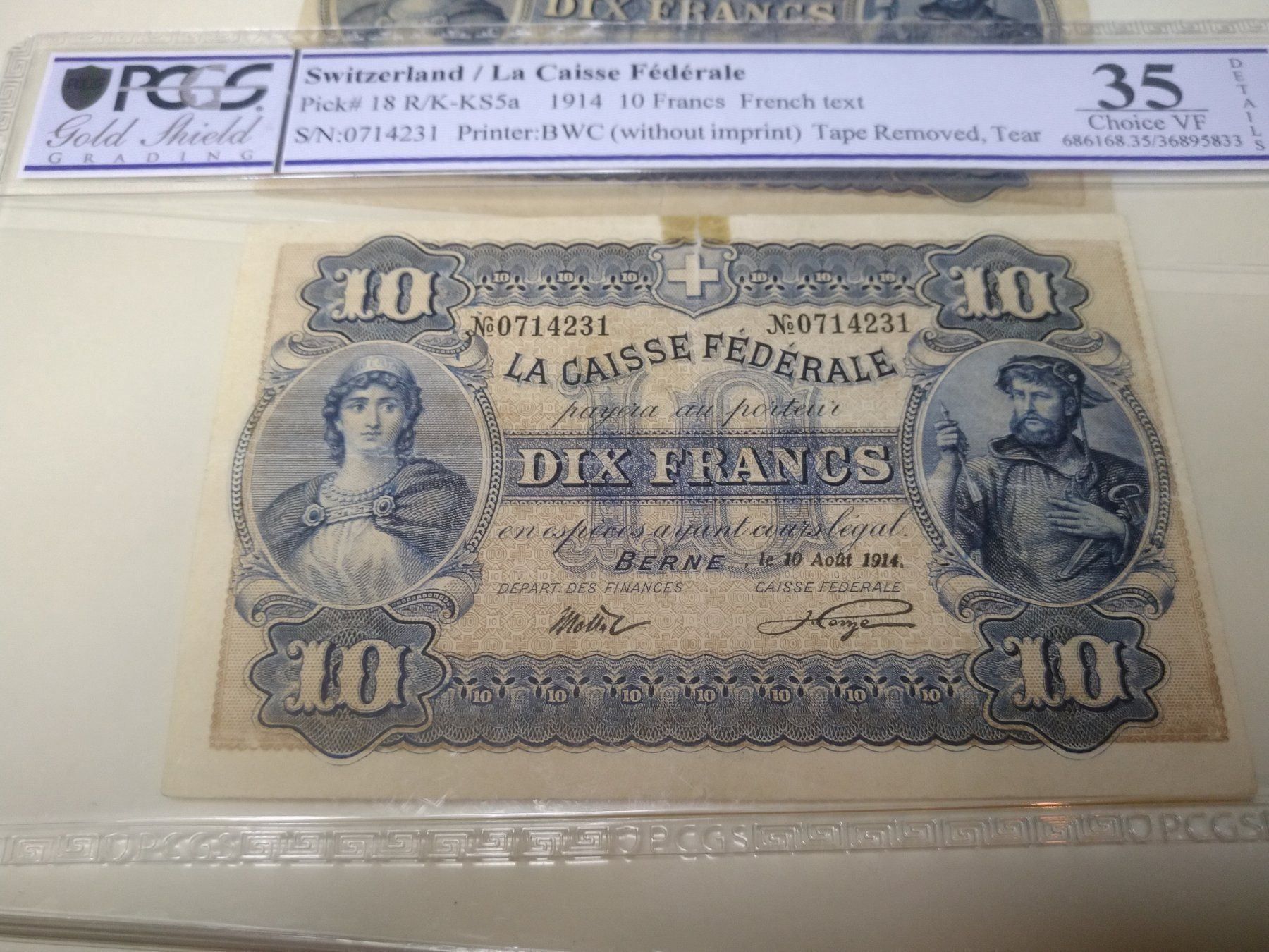 Banconote: 10 fr 1914 francese – Usato da Cevio venduto da lulina 3