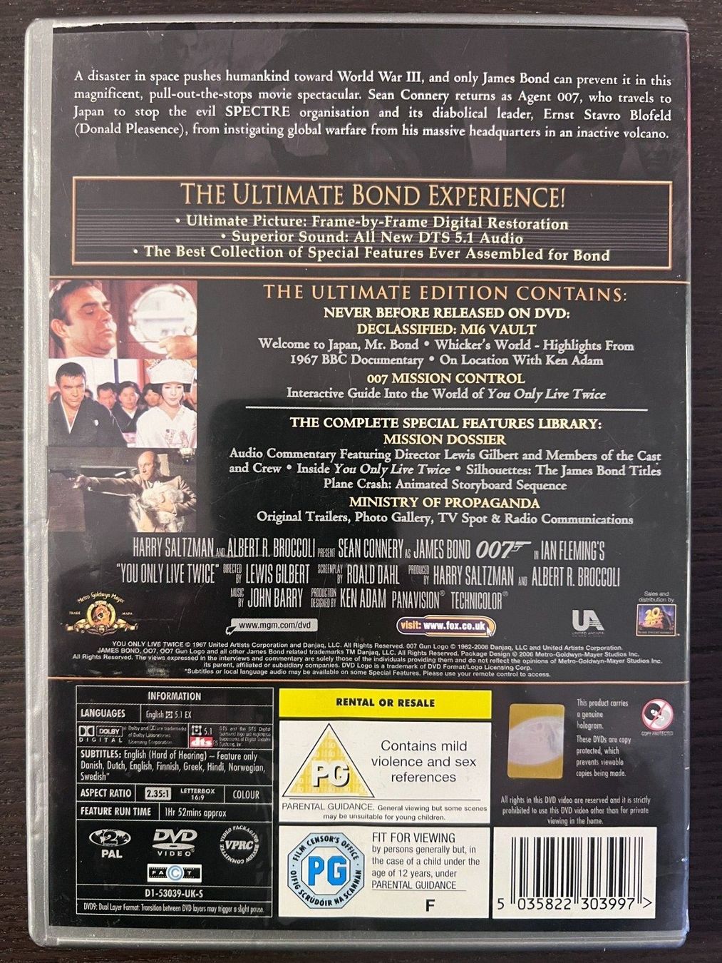 Alle DVDs: 007 You Only Live Twice (Englisch) – Gebraucht aus Zürich von FilmFreunde 1