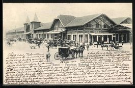 AK Basel, Provisorischer Bahnhof, 1902