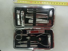 Manikure- Pedikure-Set, Silber, 19-tlg.
