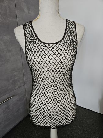 Top mit Perlen bestickt Gr M 100% Viskose Gianni Rodini
