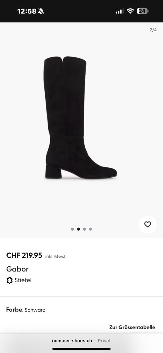 Gabor Scarpe da donna: Stiefel aus Wildleder, Gabor gr. 39 – Nuovo (secondo la descrizione) da Küsnacht ZH venduto da joa80