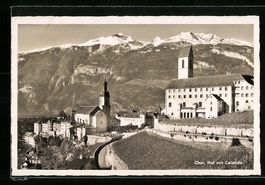 AK Chur, Hof mit Calanda, 1956