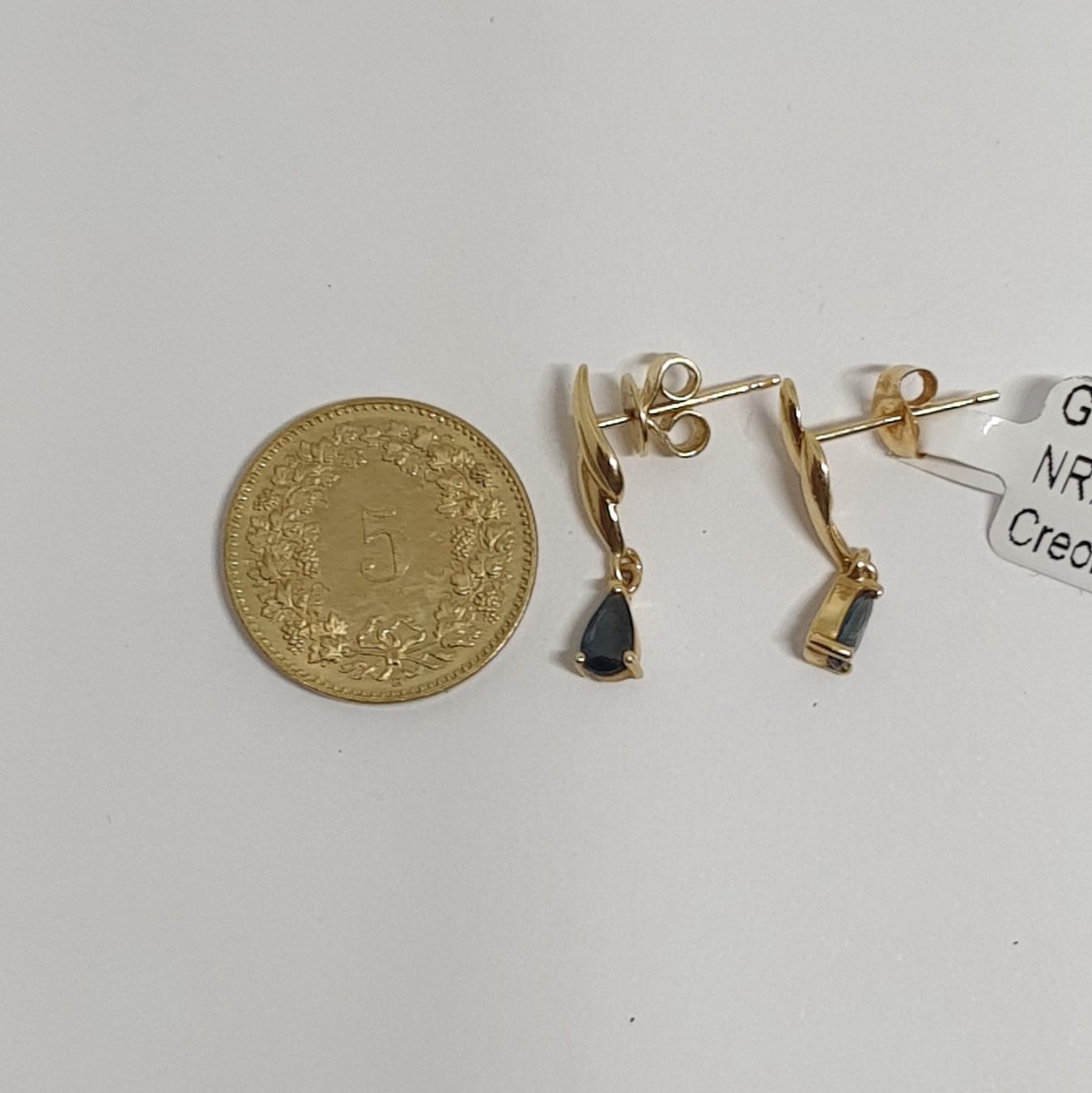 Orecchini pendenti & Orecchini a lobo: Echt 18K Gold - Saphir Ohrhänger – Usato da Luzern venduto da luzerngoldhaus 3