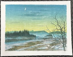 Landschaft im Mondlicht von Walter Sautter     (ID b4858)
