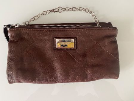 MARC CAIN Leder-Clutch in braun Reißverschluß und Druckknopf