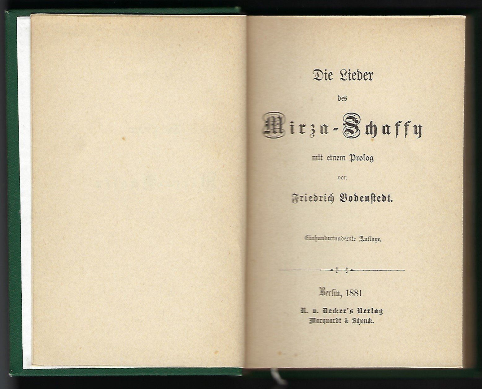 Libri: Die Lieder des Mirza Schaffy – Usato da Luzern venduto da Einh0rn