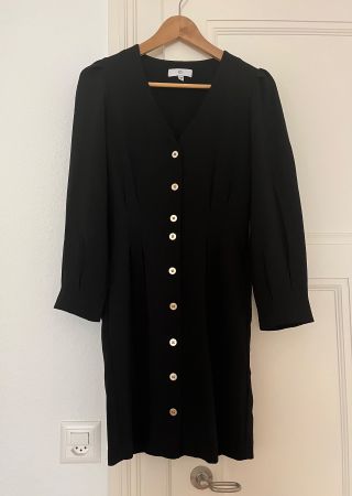 NEU Damen Kleid mit V Neck  32 XXS La Redoute schwarz