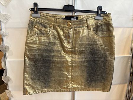 Love Moschino Minirock, Grösse 40, Gold, Neuwertig