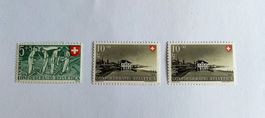 Schweizer Briefmarken 1947, (5+5) und 10(+10), **