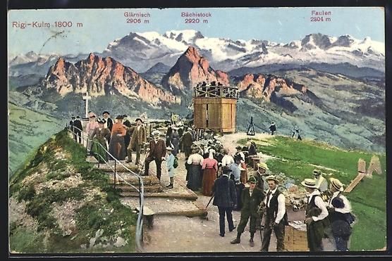 Cartoline postali: Rigi-Kulm, Ansicht mit Glärnisch, Bäch – Usato da Berlin venduto da bartko-reher