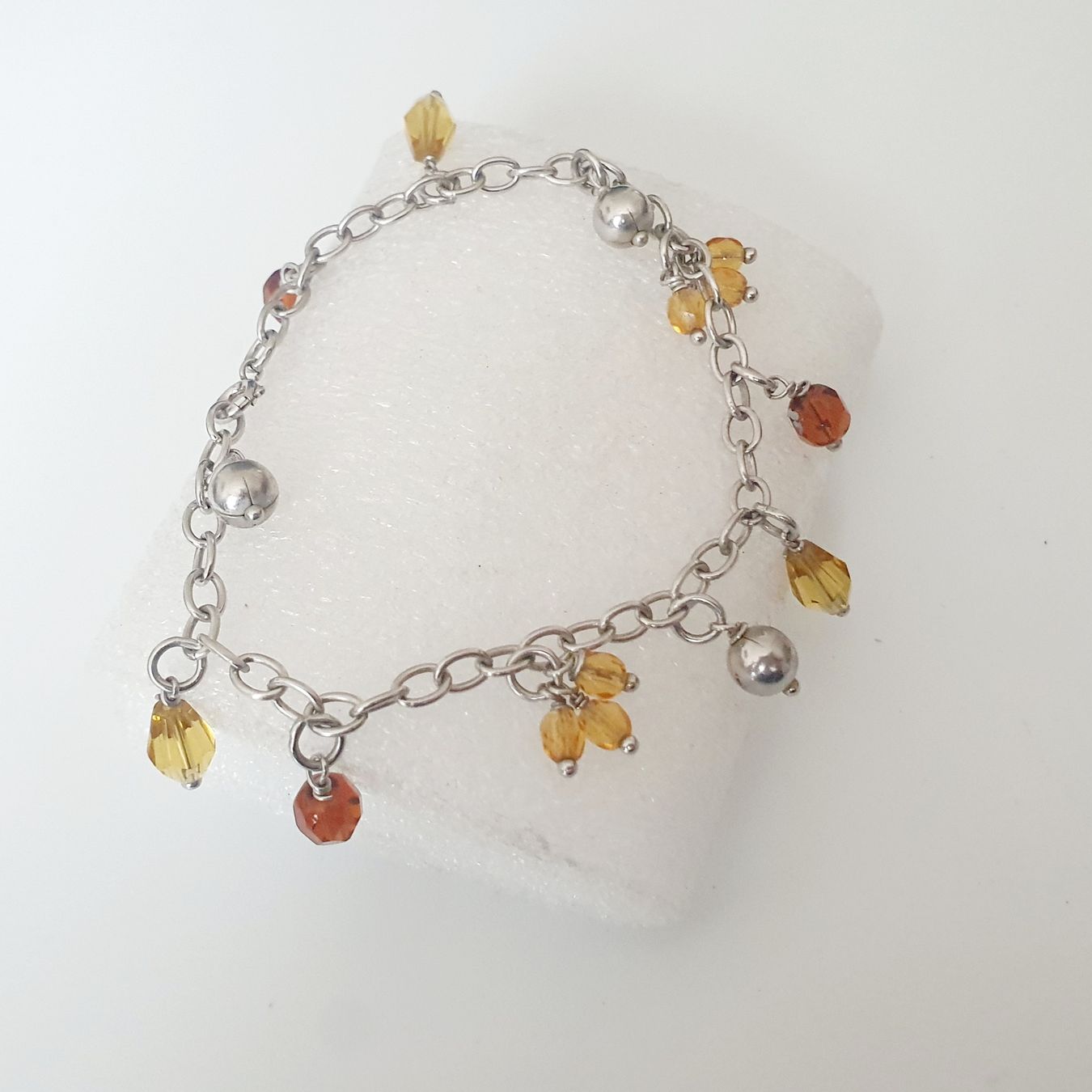 Bracciali & Braccialetti: Charm-Armband, Sterling Silber 925, Bernstein-Look – Usato da Kreuzlingen venduto da Wunderkiste123 6