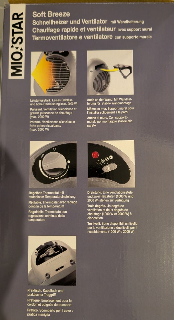 Radiatori: MIO-STAR Soft Breeze Heizlüfter – Nuovo e nell'imballaggio originale da Bülach venduto da ttk_9r2s 2