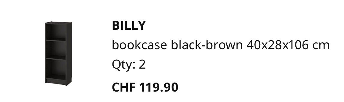 Ikea Étagères: 2 Ikea Billy bookcases black – D'occasion à Zürich par lar_7kyg 5