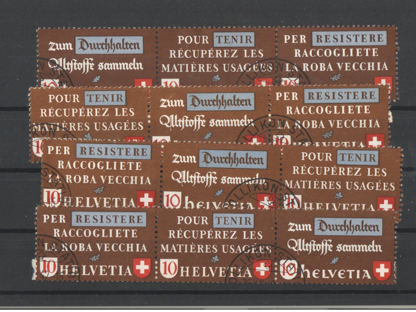Alle Briefmarken: Timbres se tenant – Gebraucht aus Echichens von Topfila 2