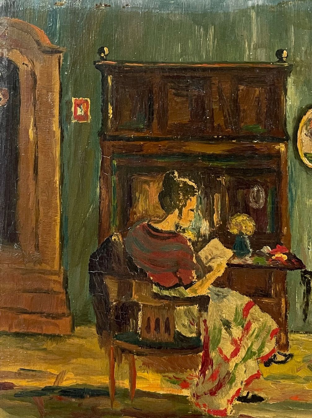Gemälde: Buch lesende Dame Interessantes Gemälde – Gebraucht aus Root von  1