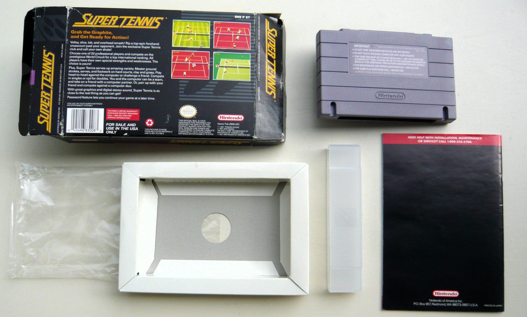 Nintendo Giochi: SNES: Super Tennis, CIB, Bon état – Usato da Onex venduto da Jaguar1986 2