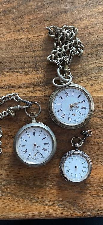 Lot De 4 Montres Gousset (montres De Poche) - Occasion, état à Vérifier, Sans Marque - Pour Collection Ou Réparation