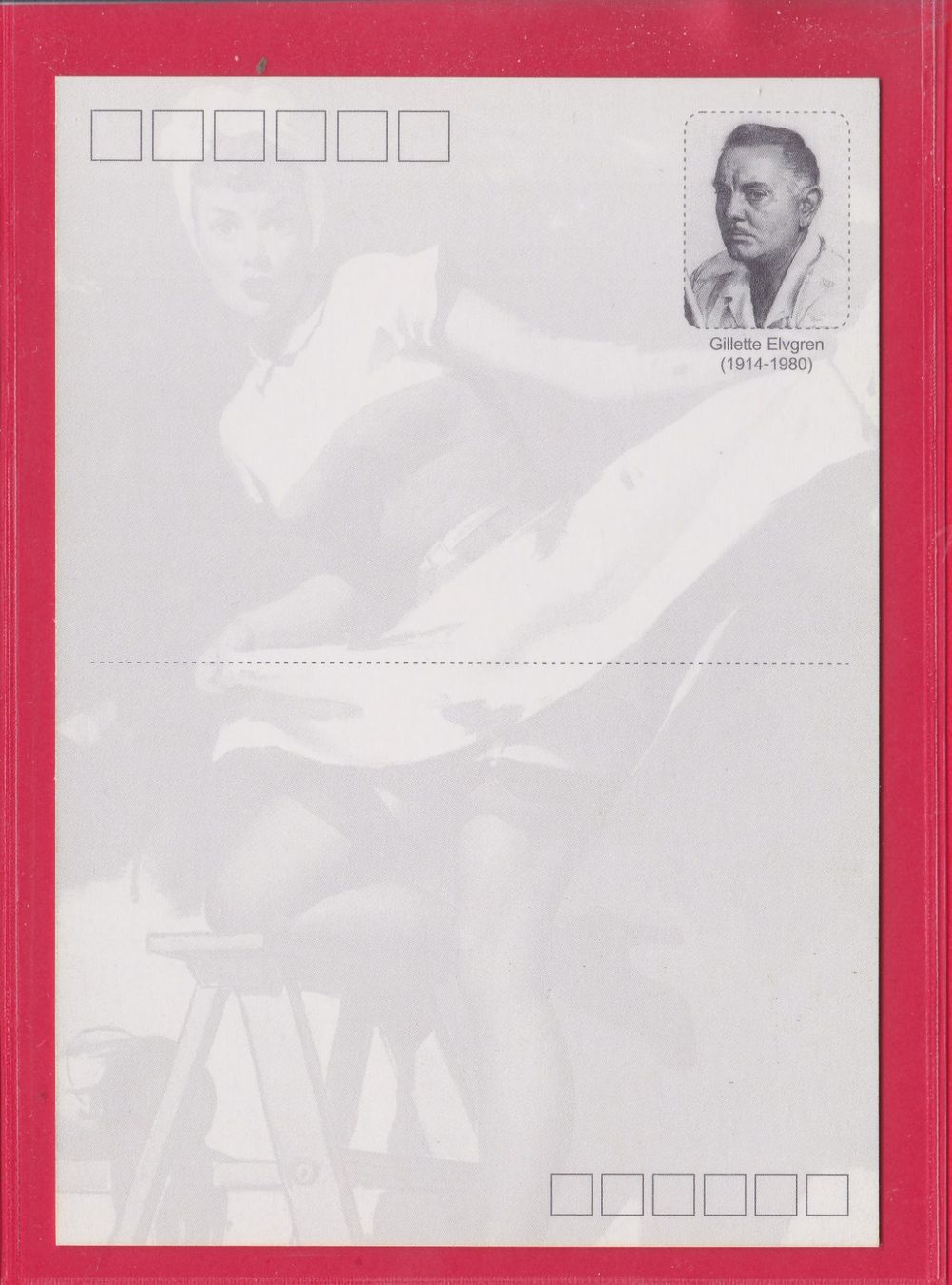 Cartoline postali: PIN UP, KAMINFEUER, GILLETTE ELVGREN – Usato da Oberrieden venduto da Gebirgsstelze 1