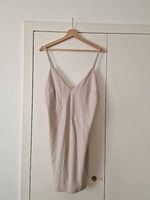 Beiges kurzes Spaghettiträgerkleid - Grösse M