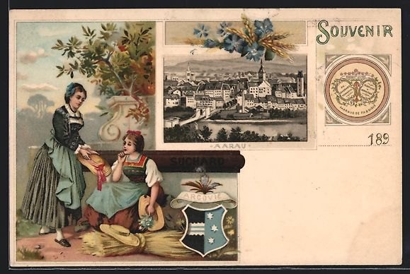 Cartes postales: Litho Aarau, Kakao Suchard, Ortsansicht, – D'occasion à Berlin par bartko-reher