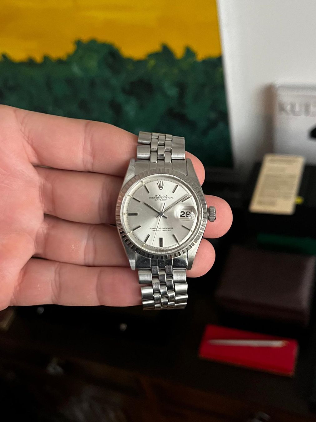 Rolex Orologi: Rolex Datejust 1603 mit seltenem "Sigma-dial"/Originalpapier – Usato da Schaffhausen venduto da immervali 2