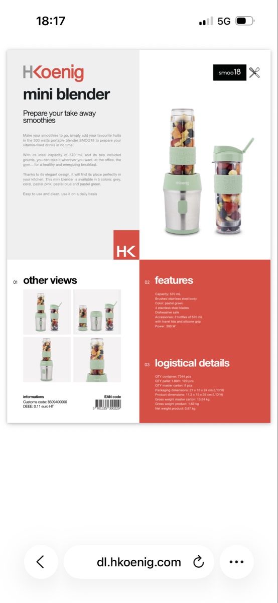 Elettrodomestici da cucina: HKoenig Smoothiemaker – Usato da Wädenswil venduto da Demi98 3