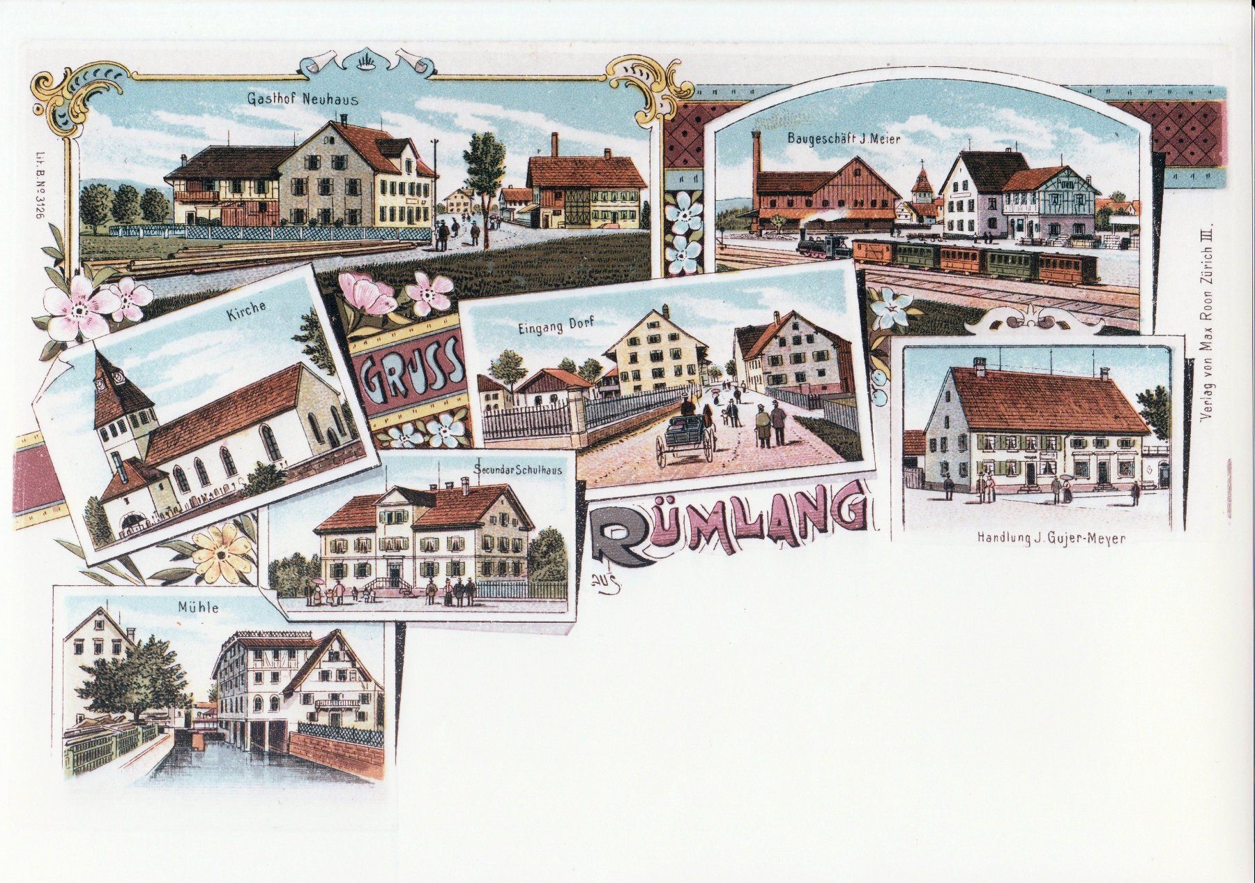 Cartoline postali: Gruss aus Rümlang – Usato da Fällanden venduto da Blausegelfliege